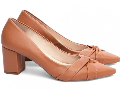 Sapato Scarpin Salto Gr. Caramelo com 6,5 cm Antiderrapante