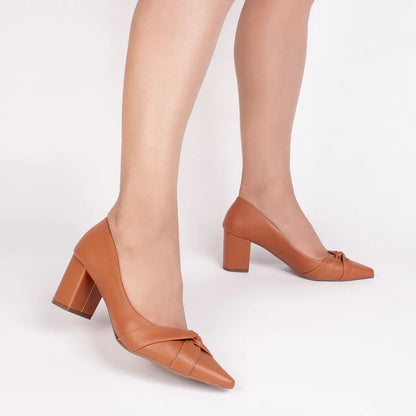 Sapato Scarpin Salto Gr. Caramelo com 6,5 cm Antiderrapante