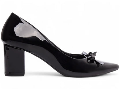 Sapato Scarpin Preto Elegante com Salto Grosso 6,5 cm  Antiderrapante
