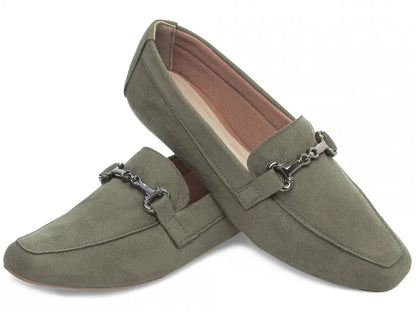 Sapatilha Feminina Verde Confortável em Camurça