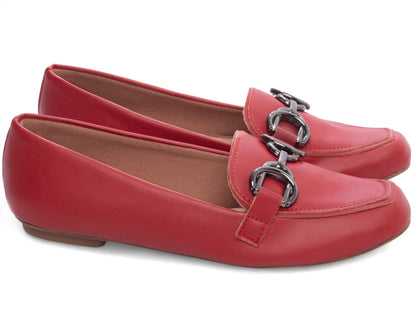 Sapatilha Mocassim Feminina Vermelha Confortável