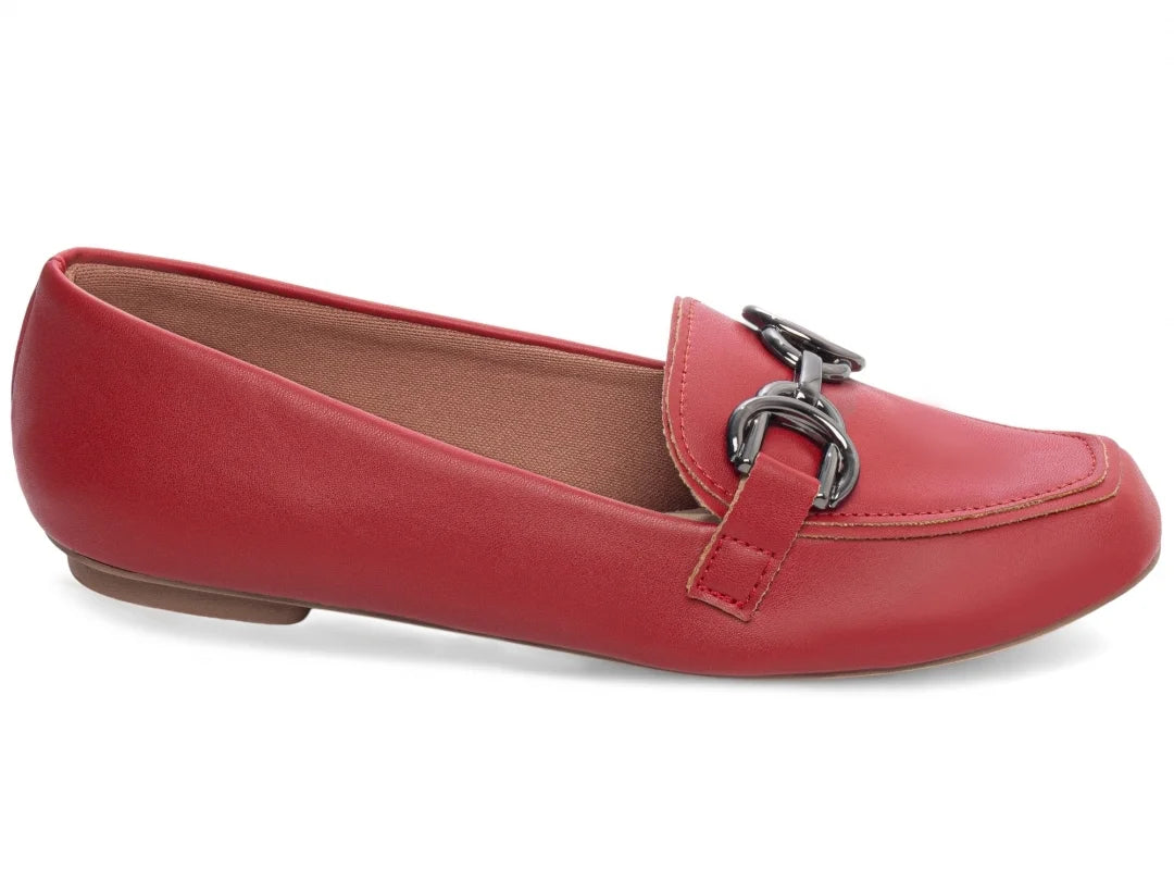 Sapatilha Mocassim Feminina Vermelha Confortável