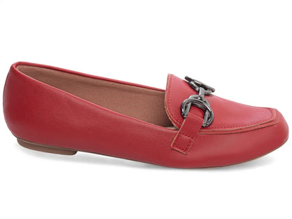 Sapatilha Mocassim Feminina Vermelha Confortável