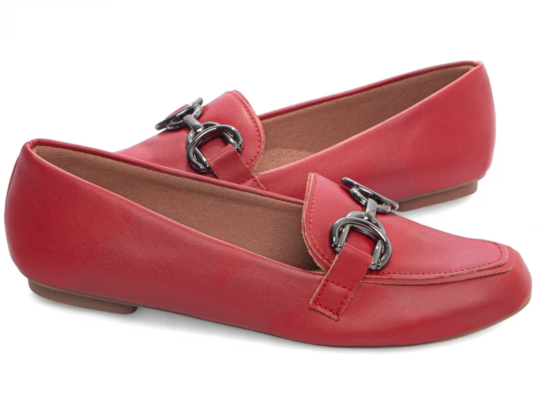 Sapatilha Mocassim Feminina Vermelha Confortável