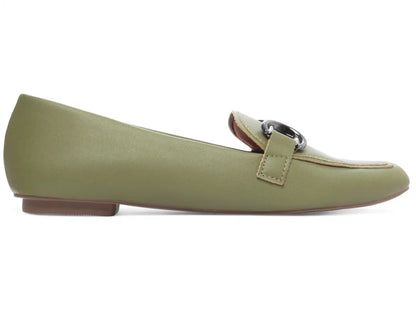 Sapatilha Mocassim Feminina Napa Verde Antiderrapante