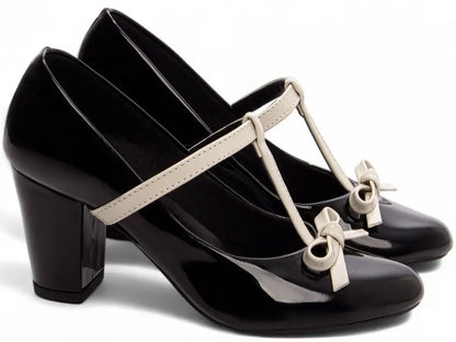 Sapato Scarpin Feminino Verniz Preto Salto Médio