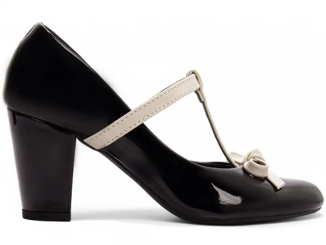 Sapato Scarpin Feminino Verniz Preto Salto Médio