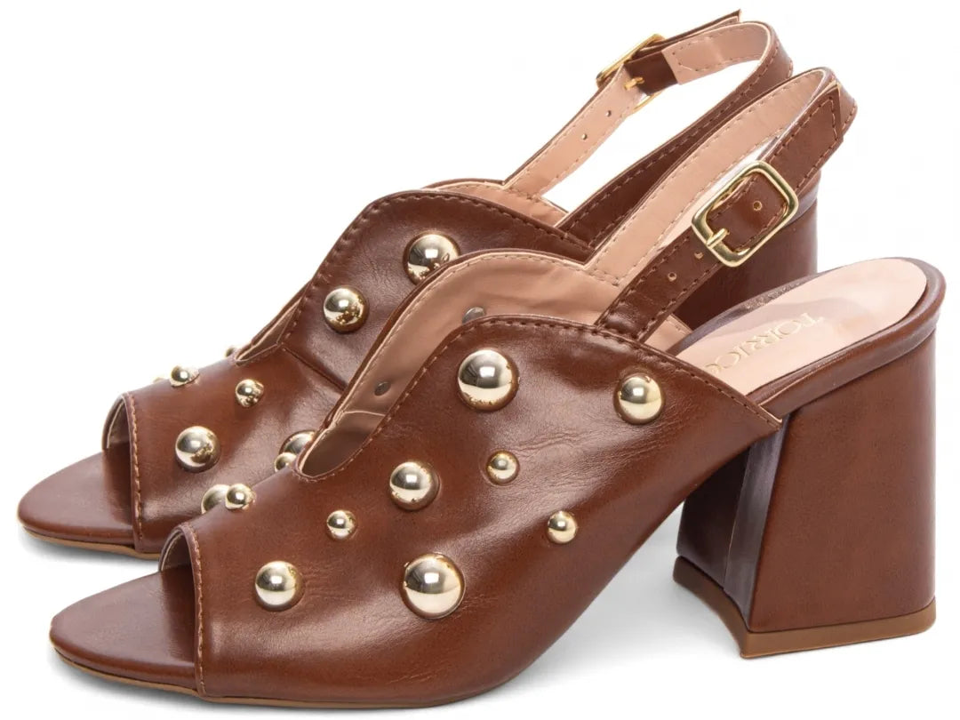 Sandália Ankle Boot Feminina Elegante Napa Caramelo