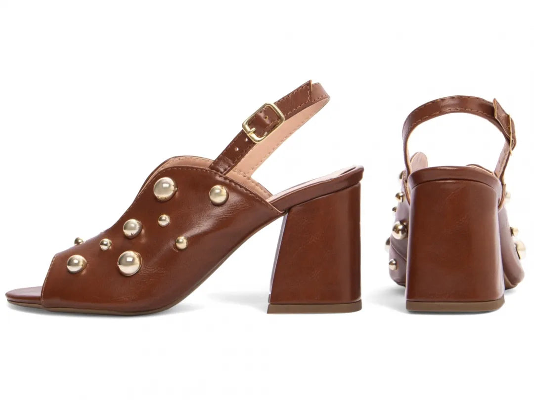 Sandália Ankle Boot Feminina Elegante Napa Caramelo