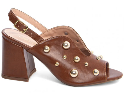 Sandália Ankle Boot Feminina Elegante Napa Caramelo