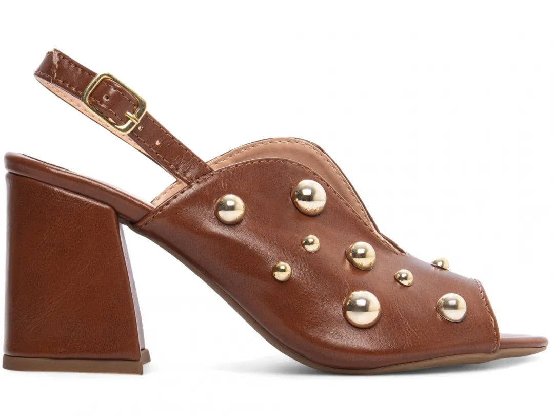 Sandália Ankle Boot Feminina Elegante Napa Caramelo