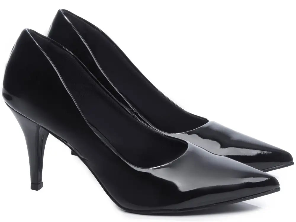 Sapato Scarpin Verniz Preto Numeração Grande 39 ao 44
