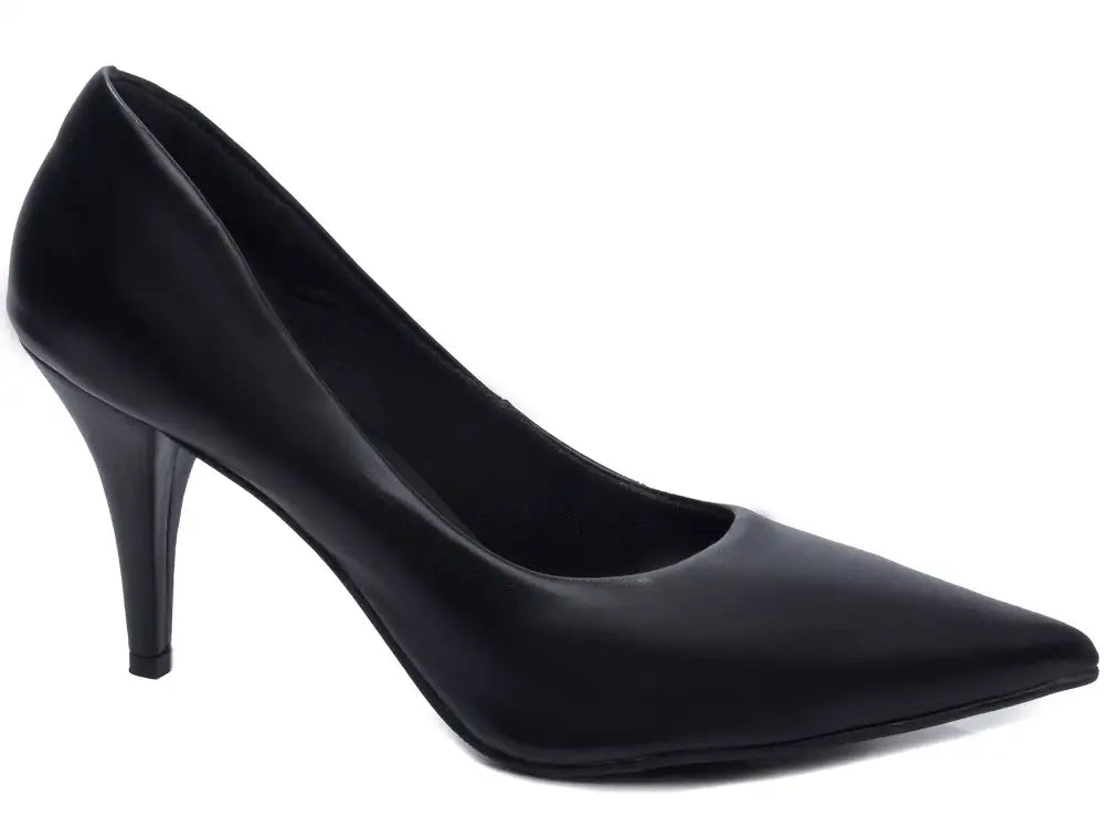 Sapato Scarpin Feminino Preto Salto Fino Numeração Grande 39 ao 44