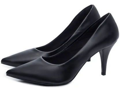Sapato Scarpin Feminino Preto Salto Fino Numeração Grande 39 ao 44
