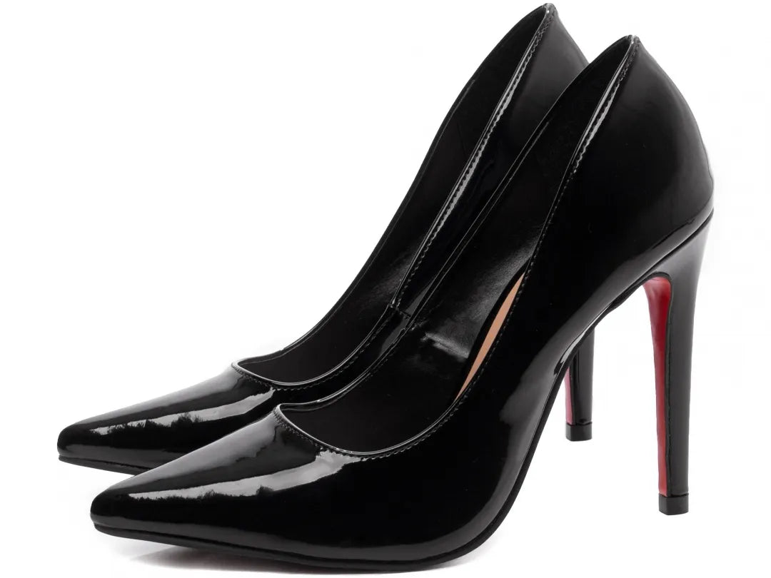 Sapato Scarpin Preto Salto12 Solado de Micro na cor Vermelho