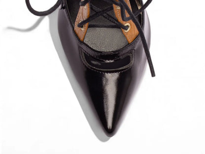 Sapato Scarpin Feminino Salto Alto 12 cm Preto e Caramelo