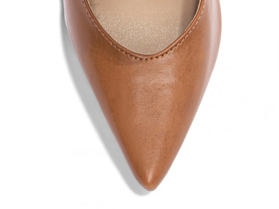 Sapato Scarpin Napa Caramelo Salto 12 com Fivela Encapada