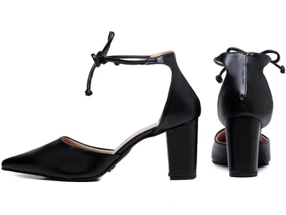Sapato Scarpin Salto Bloco Preto Numeração Especial