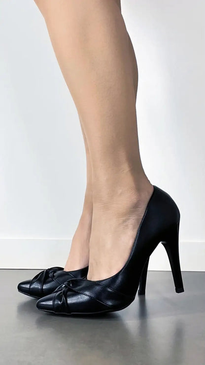 Sapato Scarpin Feminino Napa Preto Bico Fino Salto 10 cm