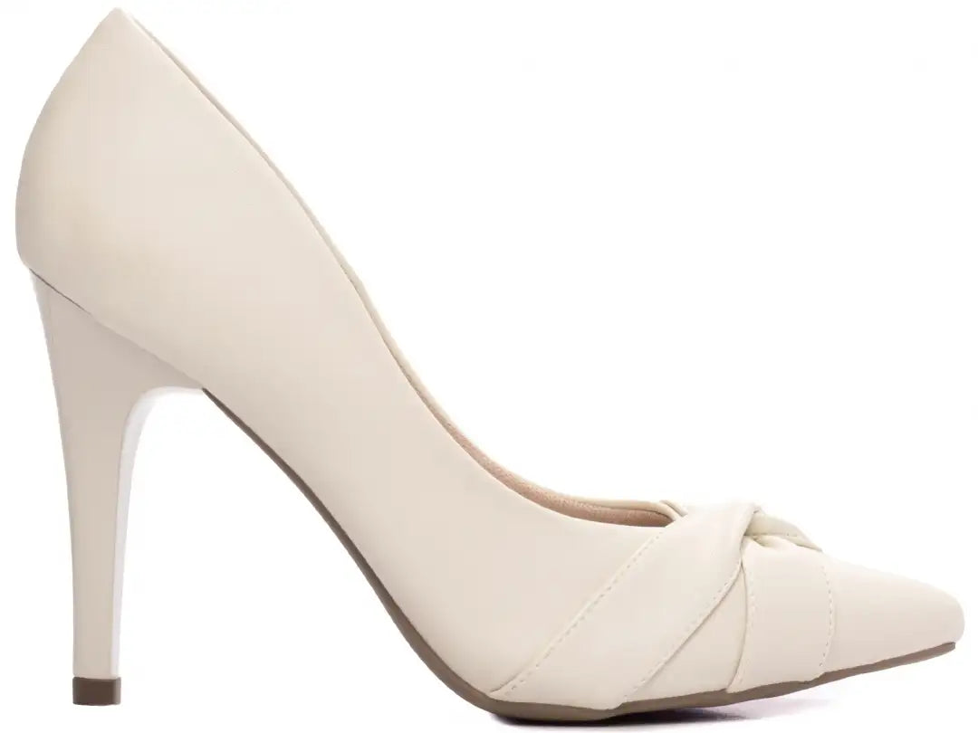 Sapato Scarpin Bico Fino Napa Off White