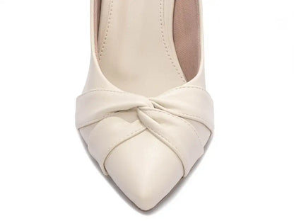 Sapato Scarpin Bico Fino Napa Off White