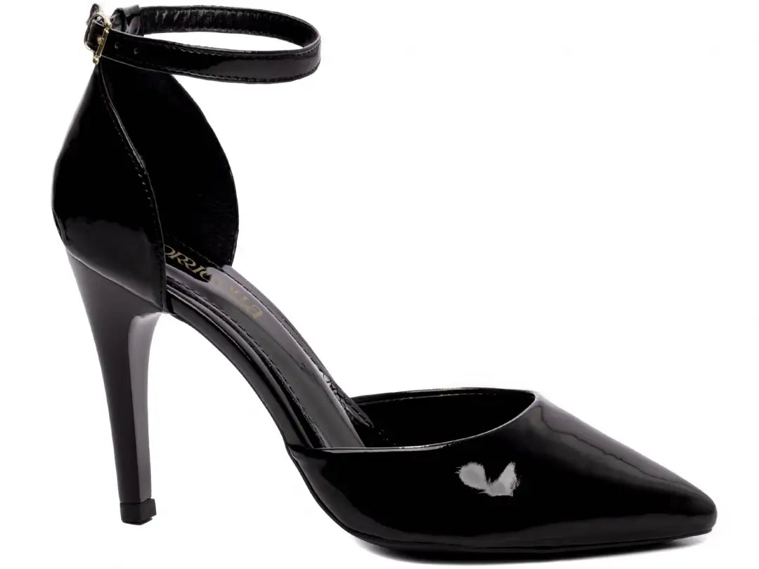 Scarpin Feminino Verniz Preto Elegante com Salto Alto 10 cm