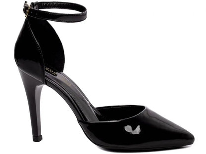 Scarpin Feminino Verniz Preto Elegante com Salto Alto 10 cm