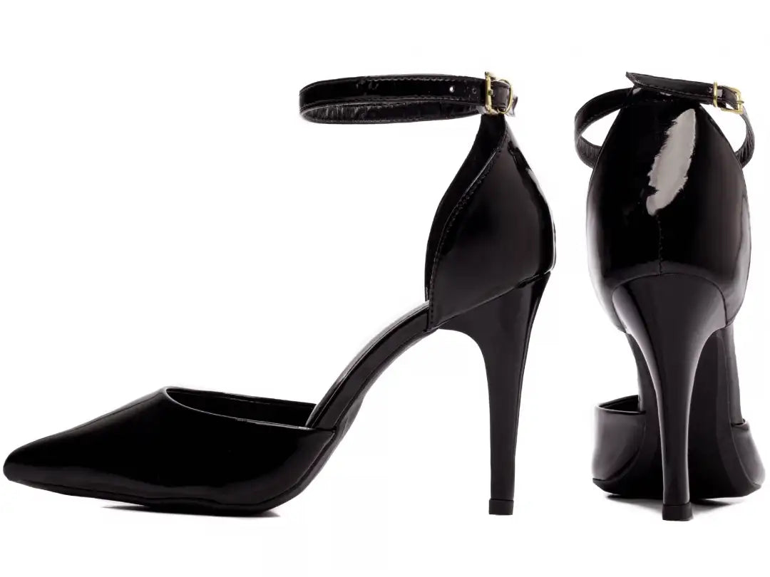 Scarpin Feminino Verniz Preto Elegante com Salto Alto 10 cm