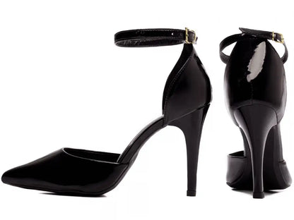 Scarpin Feminino Verniz Preto Elegante com Salto Alto 10 cm