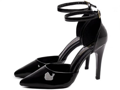 Scarpin Feminino Verniz Preto Elegante com Salto Alto 10 cm
