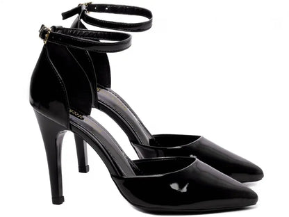 Scarpin Feminino Verniz Preto Elegante com Salto Alto 10 cm