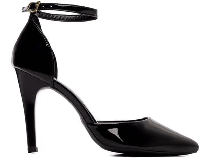 Scarpin Feminino Verniz Preto Elegante com Salto Alto 10 cm