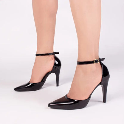 Scarpin Feminino Verniz Preto Elegante com Salto Alto 10 cm