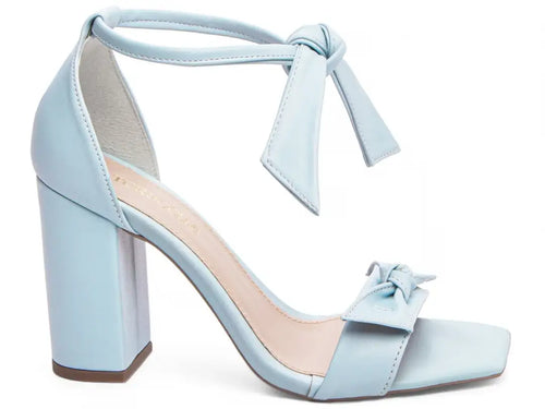 Sandália Feminina Azul em Napa com Salto Fino 8,5 cm