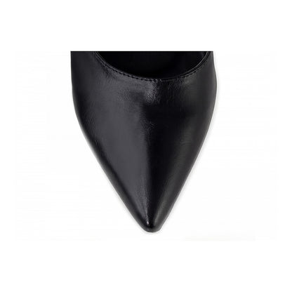 Sapato Scarpin Slingback Preto Salto Bloco 6cm