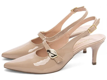Sapato Scarpin Verniz Bege – Elegância e Conforto