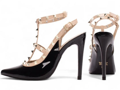 Sapato Scarpin Verniz Preto e Bege – Torricella | Hyly Prime