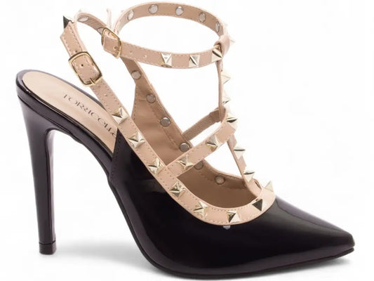 Sapato Scarpin Verniz Preto e Bege – Torricella | Hyly Prime