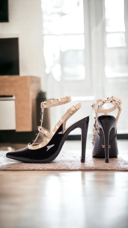 Sapato Scarpin Verniz Preto e Bege – Torricella | Hyly Prime