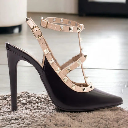 Sapato Scarpin Verniz Preto e Bege – Torricella | Hyly Prime