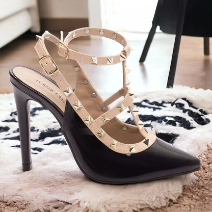 Sapato Scarpin Verniz Preto e Bege – Torricella | Hyly Prime