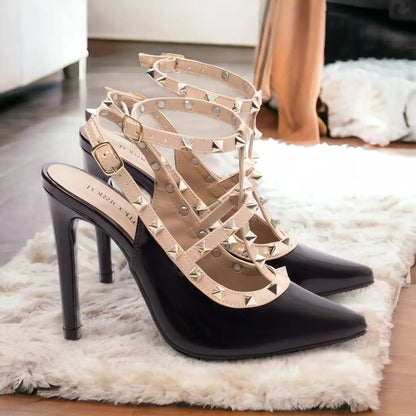 Sapato Scarpin Verniz Preto e Bege – Torricella | Hyly Prime