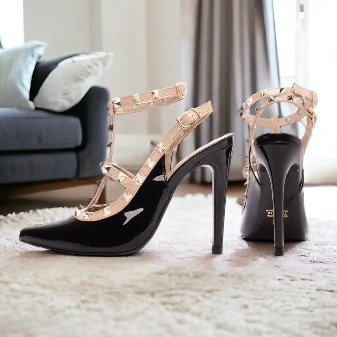 Sapato Scarpin Verniz Preto e Bege – Torricella | Hyly Prime